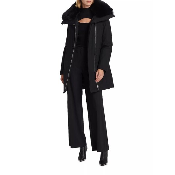 Mercer Collective Saks fifth avenue black Betsy Asymmetric Down Parka small NWT - Picture 2 of 16